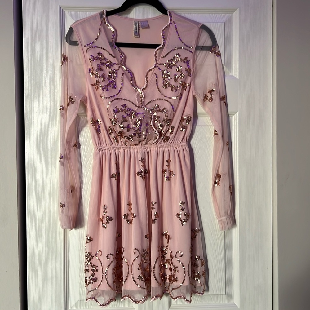 Divided Pink Sequin Dress